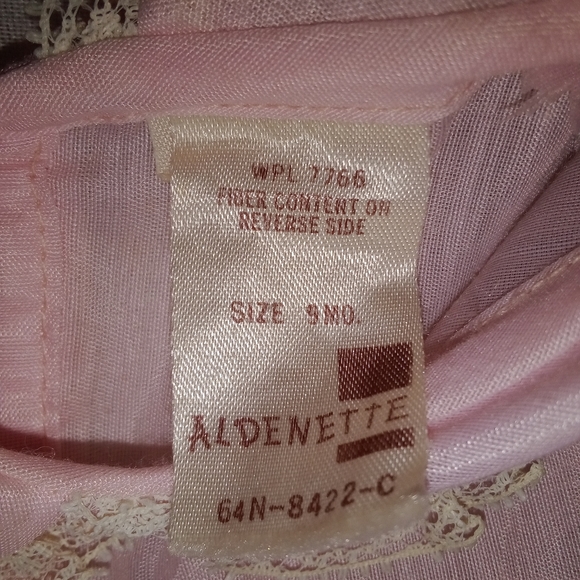 Vintage Aldenette Baby Dress Pink Layered Size 9MO - Picture 6 of 13